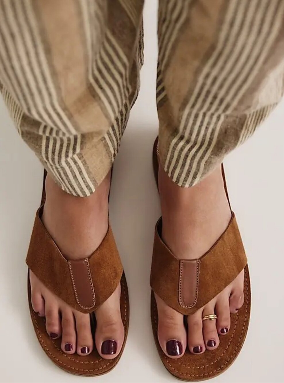 Free People Niko Thong Sandal in Brown • New • Size 8